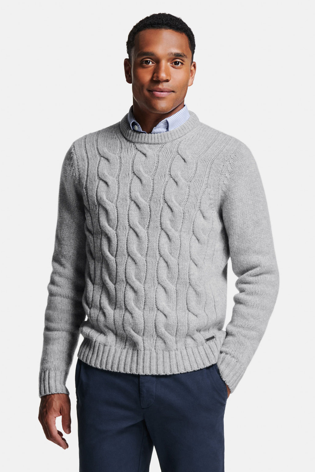 Austern * Der Zopfstrickpullover